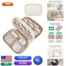 BAGSMART Electronics Organizer Travel Case Cords Chargers Phones, Beige picture