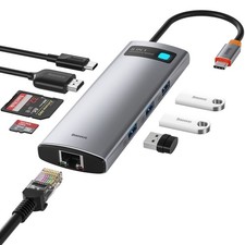 Baseus 8-in-1 USB C Hub Docking Station, USB C Adapter with 4K HDMI, 3 USB 3. picture