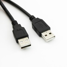 10x Black USB 2.0 Type A Male To USB 2.0 Male Data Extension Adapter Cable 1FT picture