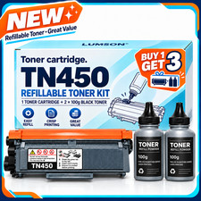 TN450 Black Toner Cartridge With 2 Refill For TN-450  HL-2220 MFC-7470 DCP-7060D picture