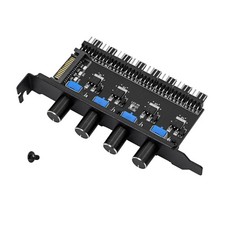 SinLoon 4 Knob Cooling Fan Speed Controller PC 8 Channels Hub for black picture