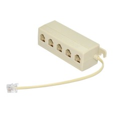 Five Way Outlet 6P4C RJ11 RJ12 Telephone Phone Modular Jack Line Splitter USA picture