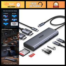 9-in-1 USB C Docking Station for Dual Monitor Setup, Aluminum Hub with 2x HDMI P picture