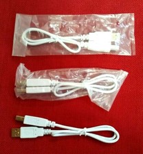 3x USB 2.0 High Speed Cable Shielded 28 AWG White - .5m length - Lot of 3 Cables picture