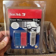 SanDisk Cruzer Micro 512MB USB Flash Drive with Skins SDCZ4-512-A10 NEW picture