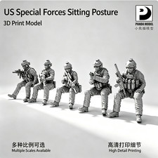 3DPrinted 1/72/64/48 US Special Forces Sitting Pose Unpainted Model freight free picture