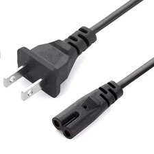 AC Power Cord,2 Prong Power Cord 5FT Standard 2-Slot Replacement PS5 4 3 2 US picture