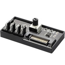 SATA Powered 4 Pin PWM Fan Controller Hub 12V 60W Adjustable PC Build Cooling picture
