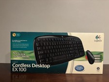 Logitech Cordless Desktop EX 100 Cordless Keyboard With Cordless Mouse ~ New 👀 picture