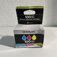 Lexmark 100XL High-Yield Ink Cartridge 3-Pack Cyan Magenta Yellow Sealed picture