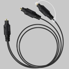 Bangun 1x2 Digital Audio Splitter Cable, Toslink Fiber 6ft, Black picture