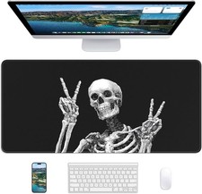 Gaming Desk Mat XL Mouse Pad Cool Skull Large Computer Desk Mat Non-Slip picture