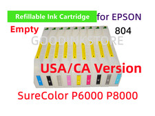 9 Empty Refillable Ink Cartridge for Epson P6000 P8000 Printer 804 w/ chip ** picture