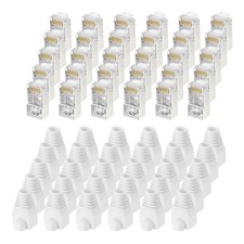 30pcs CAT6 RJ45 Connectors with 30pcs White Boots for 24-26AWG Ethernet Cable picture