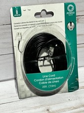 Jasco 25ft Black Phone Line Cord Model 76580 RJ11 Telephone Cable picture