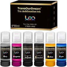 TransOurDream 6 Color Sublimation Ink 480ML, 6x80ML,(BK PB C M Y GY) picture