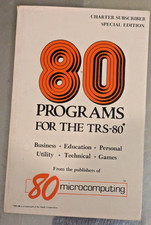 80 programs for the TRS 80, microcomputing - Charter Subscriber Special Edition picture