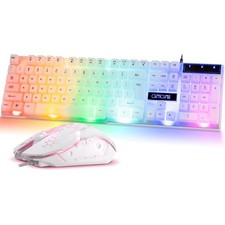 RGB Gaming Keyboard and Mouse Combo,USB Wired Light Up Keyboard, Rainbow LED ... picture