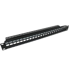 24-Port Keystone Jack Blank Patch Panel Plate Cat5e Cat6 RJ45 19