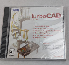 TurboCAD Deluxe Version 10 PC  Windows 98/NT4/Me/2000/XP Sealed NEW Sealed picture