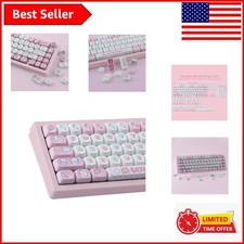PBT Cute Kitty-Cat Keycaps Set - 140 MOA Profile Keys for Cherry MX Keyboards picture