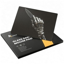 Lunavor Glass Gaming Mouse Pad Skeleton Hand 16.1L x 12.2W inches picture