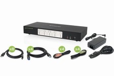 IOGEAR 4-Port 4K Dual View DisplayPort KVMP with USB 3.0 Hub and Audio (TAA) picture