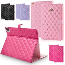 Crown Bling Diamond Folio Case For iPad 10th 9th 8th 7th Gen Smart Leather Cover picture