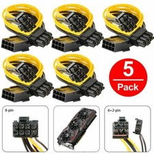 5-pack) PCI-E 8-pin to GPU 2x 6+2-pin Power Splitter Cable PCIE PCI Express picture