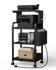 4-Tier Tall Printer Stand with Storage Adjustable Shelf and Bag picture