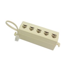 Telephone Phone Modular Jack Line Splitter Five Way Outlet 6P4C  adapter picture
