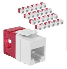 ICC CAT6 Keystone Jack with Slim Profile 180 Degree Punch Down, RJ45 UL Pack 25 picture