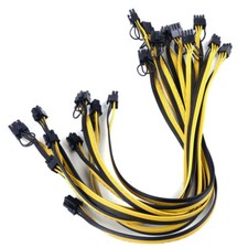 10pcs 20cm Quality 6pin to 8Pin (6+2Pin) PCI-E Cable 18AWG Mining Plastic&Metal picture