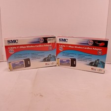 SMC Networks 2.4GHz 11 Mbps Wireless Cardbus Adapter Lot of Two Open Box picture
