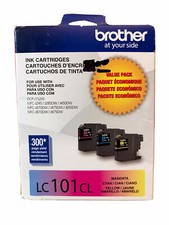 Brother Color Ink Cartridges Cyan Magenta Yellow LC101CL Open Box New 10/2022 picture