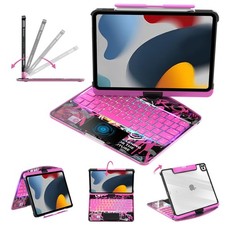 Clear Keyboard Case for iPad 10.2 inch 9th/8th/7th (2021/2020/2019) 360° Swiv... picture