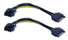 zdyCGTime 2 Pack 15Pin SATA Male to 8 Pin 6+2 Pin PCIExpress Female Video Car... picture