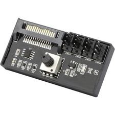 SATA Powered 4 Port PWM Fan Controller Hub 12V 60W Adjustable Speed Knob PC Case picture