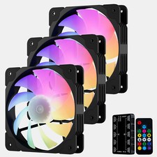 Vetroo SA-140 3-Pack Black 140mm ARGB & PWM LED PC Computer Case Cooling Fans picture