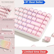 Pink Jelly Keycaps 113 Keys OEM Profile Side Print PC ABS MX Switch Mechanical picture