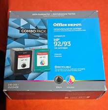 Office Depot HP 92/93 Black Tri-Color Inkjet Ink Cartridges Reman Multi Pack picture