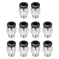 10 Pcs PC6-M10 Straight Through Fitting for 3D Printer, 4x6mm Tubes, Black picture