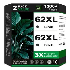 Black Ink Cartridges Replacement for HP 62 XL picture