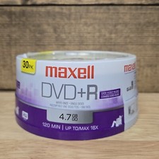 Maxell DVD+R 30 Pack 4.7 GB Up To 16x 120 Minutes DVD Plus R NEW Sealed picture