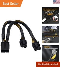 Efficient 8 Pin PCIe Splitter - Dual 6+2 Pins for Enhanced GPU Power, 9in picture