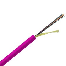 Indoor/Outdoor 6-Strand Multimode OM4 Fiber Optic Cable 10G Magenta - 500ft picture