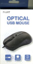 NEW PRO HT Inland USB Optical Mouse STANDARD SIZE 3 BUTTON 800DPU ERGONOMIC #533 picture