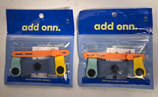 Add onn Silicone Cable Wraps 4 Pack, Multicolor, Reusable Adjustable, set of 2 picture