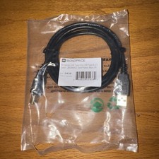 1-Pack MONOPRICE 5438 USB-A To USB-B 2.0 Cable 6ft Black Cord Gold Plated picture