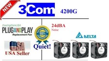Lot 3x Quiet Replacement Fans for 3Com Switch 4200G Low Noise picture